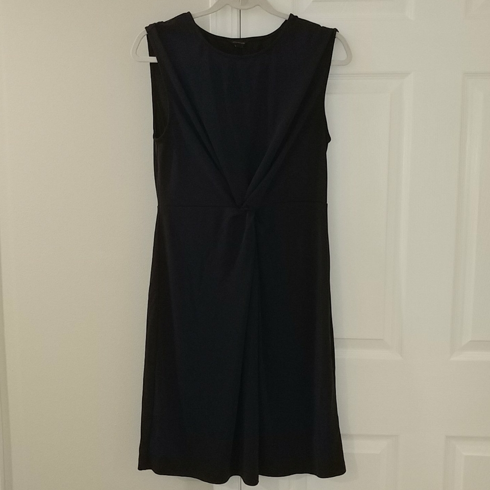 Ann Taylor Sz S Navy Blue Sheath Dress